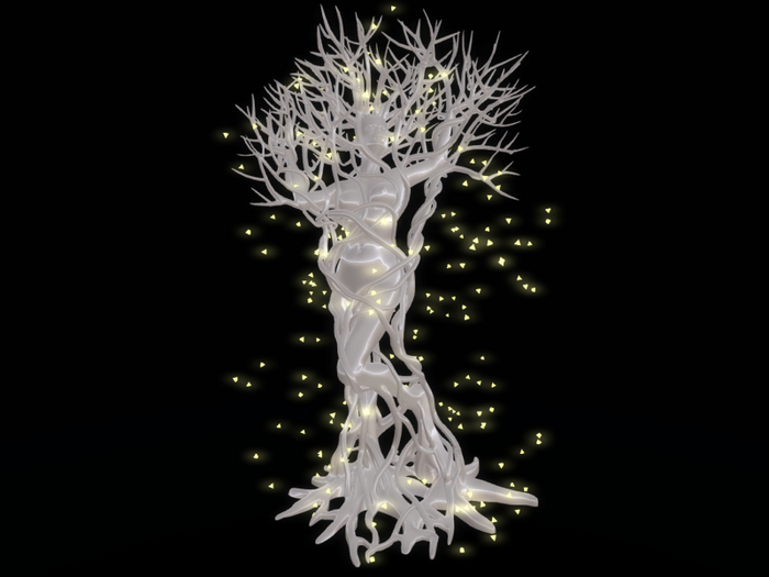 MC Lady Forest Tree Statue with Lights