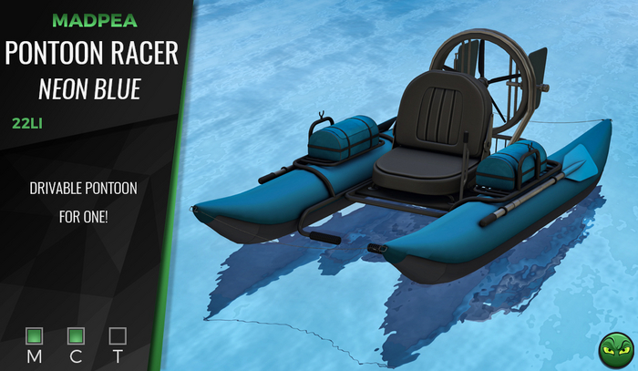 MadPea Pontoon Racer - Neon Blue