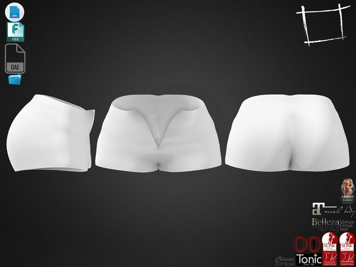 Dae Obj FBX For Female Unbuttoned Female Shorts Slink, Maitreya, Belleza, Tonic, Legacy, Ocacin