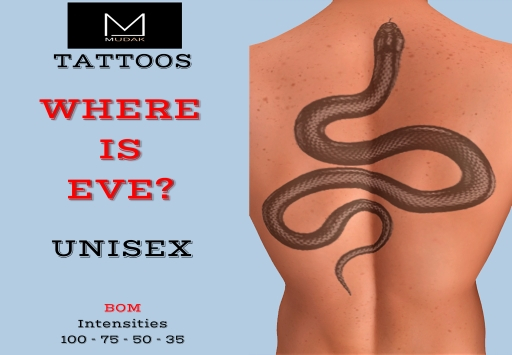MUDAK TATTOOS - WHERE IS EVE - UNISEX TATTOO