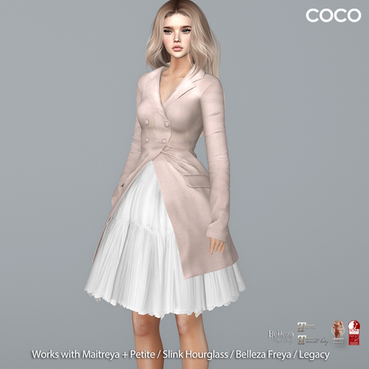 *COCO*_CoatDressWithTulle_PinkBeige