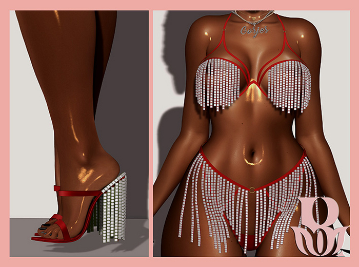 Rosary. Jazlin . Set Red