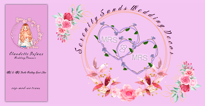 MRS & MRS DOUBLE WEDDING HEART LILAC 