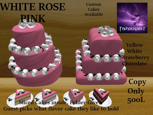 CAKE WHITE ROSE PINK