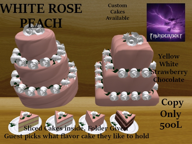 CAKE WHITE ROSE PEACH