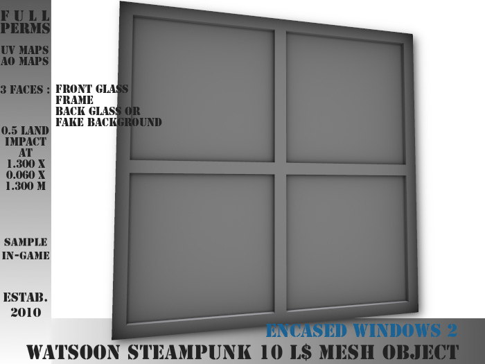 Encased windows 2 - 1 LI - FULL PERM Meshes