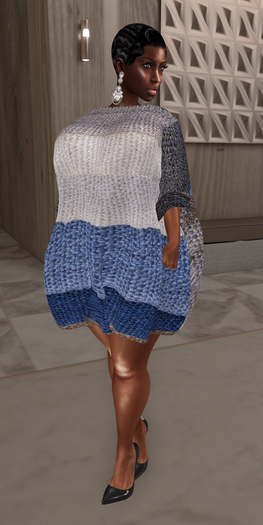 Modest: Shirt Dress_ Sky Knit