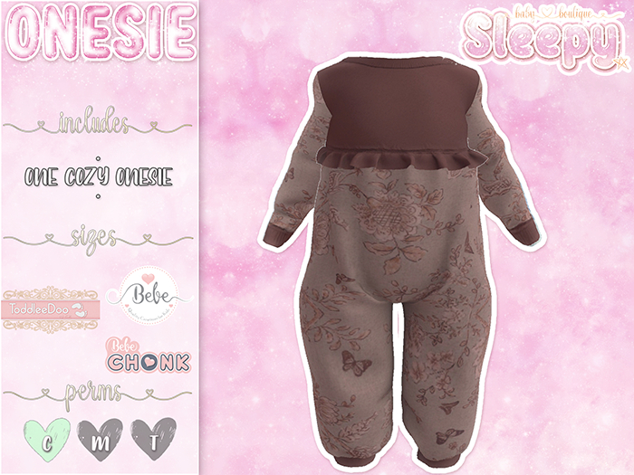 Sleepy. Onesie Brown