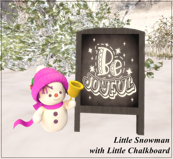 *LL* Cute Snowman with Chalkboard *Fuchsia