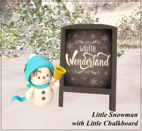 *LL* Cute Snowman with Chalkboard *Cyan