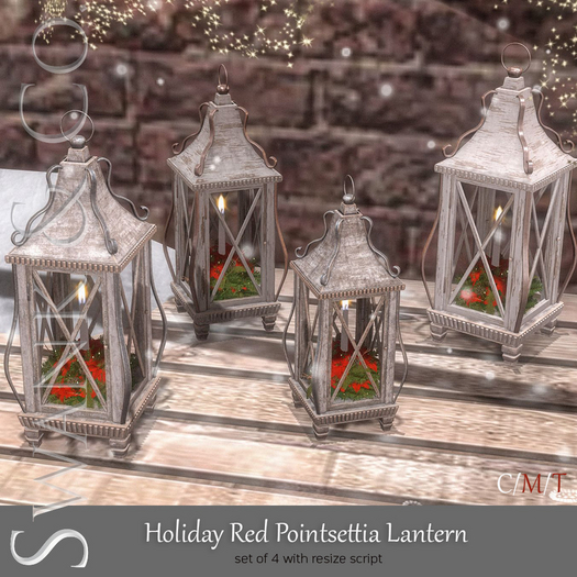 Swank & Co. Holiday Red Poinsettia Lantern 