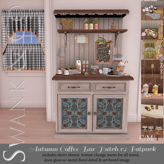 Swank & Co. Autumn Coffee Bar Hutch V2 FATPACK 