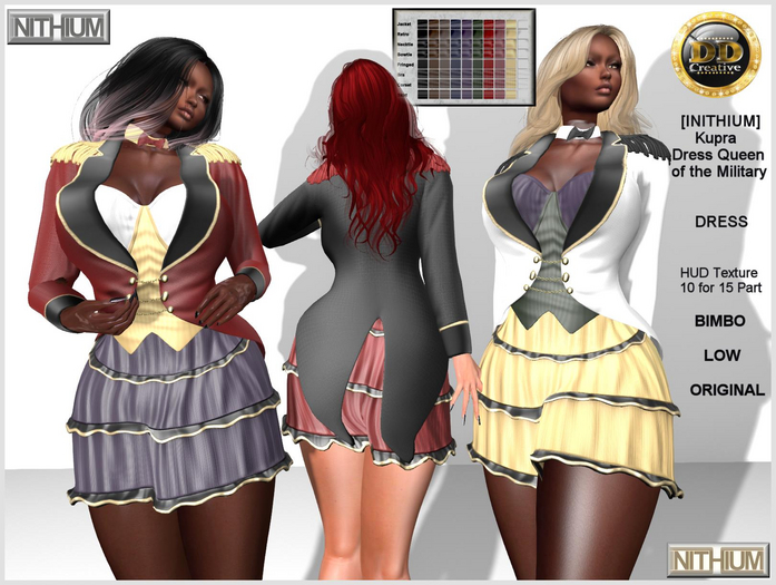 ☾ⅅⅅ☽ ◉ [INITHIUM] Kupra Dress Queen of the Military ◉