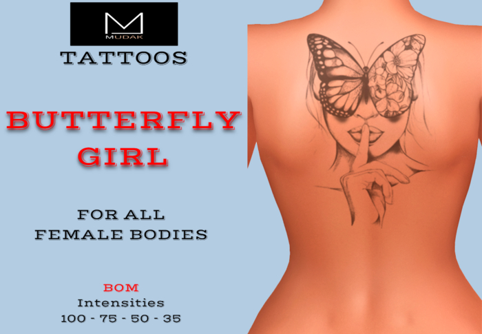 MUDAK TATTOOS - BUTTERFLY GIRL - FEMALE TATTOO