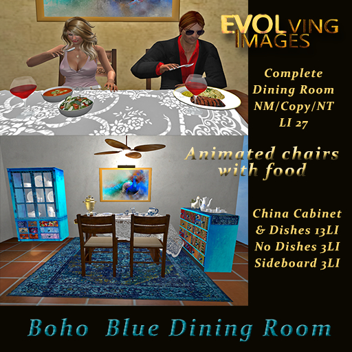 Boho Chic Blue Dining Room R8 Bonus Pack