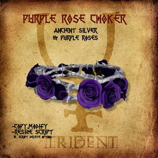 Purple Rose Choker [Silver] 