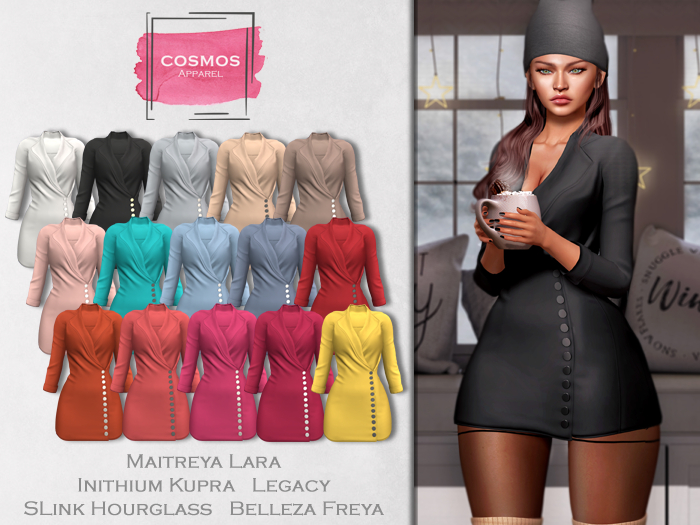 [COSMOS] Veronica Blazer Dress Silk / 15 Colors Fatpack Demo