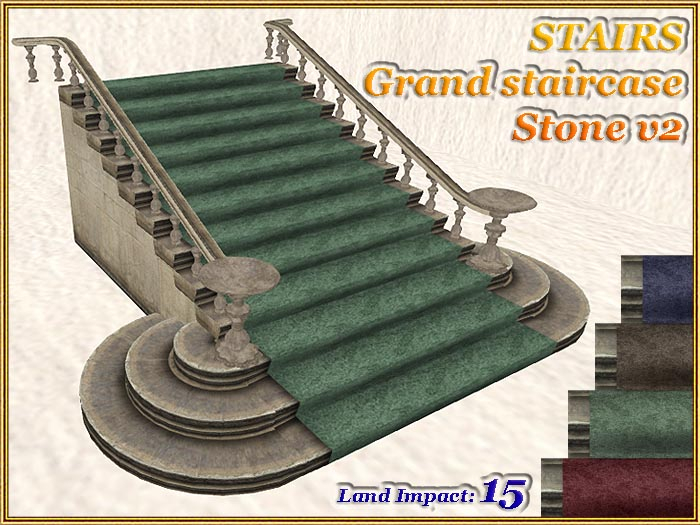 STAIR - Grand staircase - Stone v2 (15 LI) (Full perm)