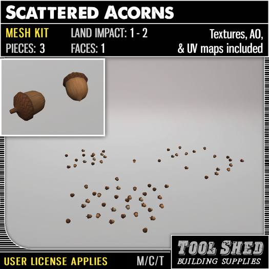 Tool Shed - Scattered Acorns Mesh Kit - Fall Decoration