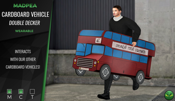 MadPea Cardboard Vehicle - Double Decker Bus