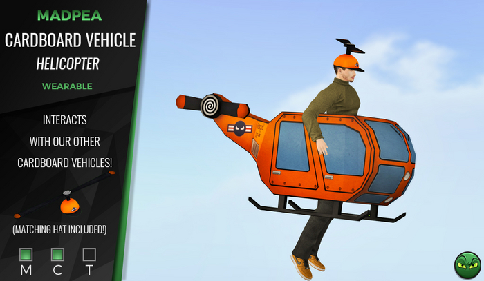 MadPea Cardboard Vehicle - Helicopter