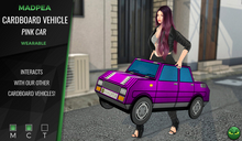 MadPea Cardboard Vehicle - Pink Car