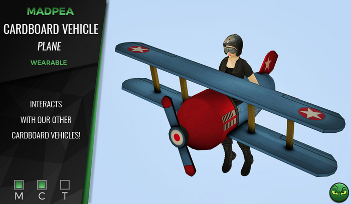 MadPea Cardboard Vehicle - Plane