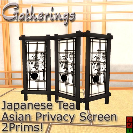 Gatherings Asian Privacy Screen - Japanese Tea Time