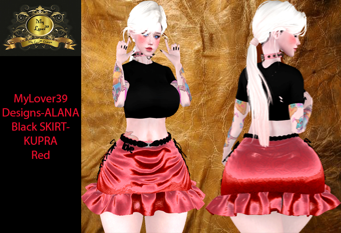 MyLover39 Designs-ALANA Red SKIRT-KUPRA