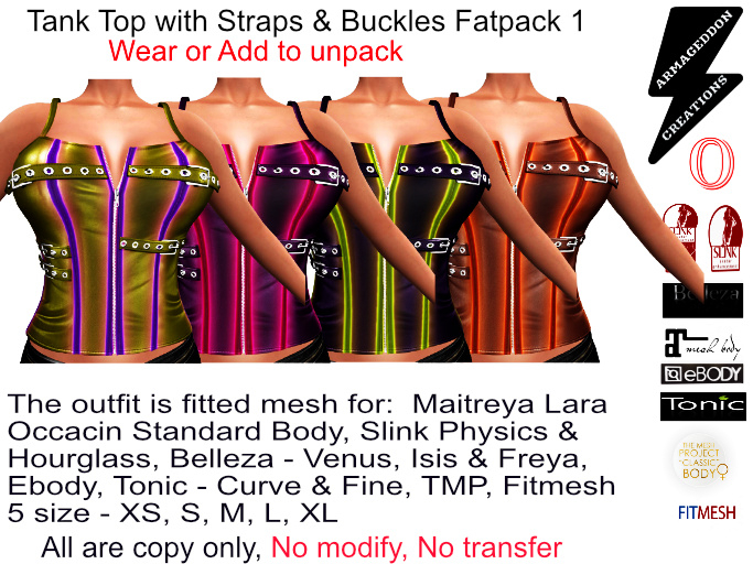 TANK TOP WITH STRAPS AND BUCKLES FATPACK 1