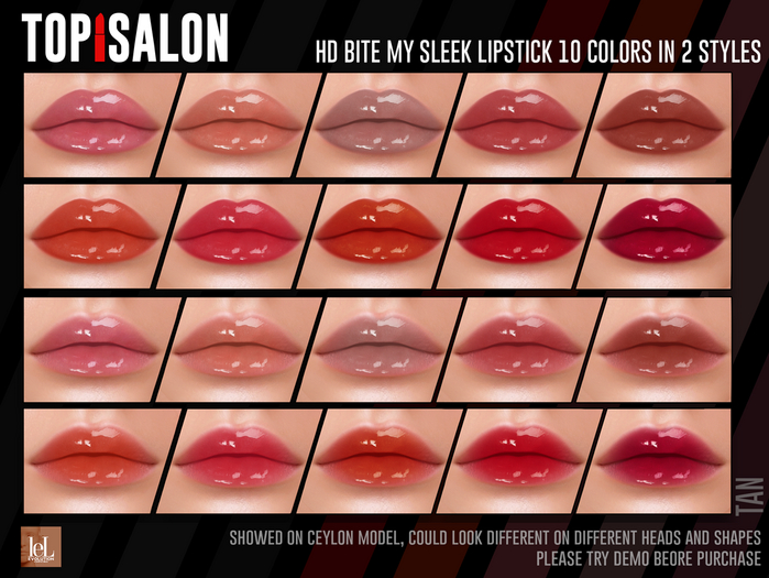 TOP1SALON - HD BITE MY SLEEK LIPSTICK (Lelutka Evo) TAN P2