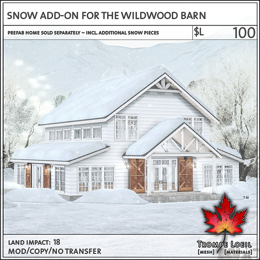 Trompe Loeil - Snow Add-On for the Wildwood Wedding Barn [mesh]