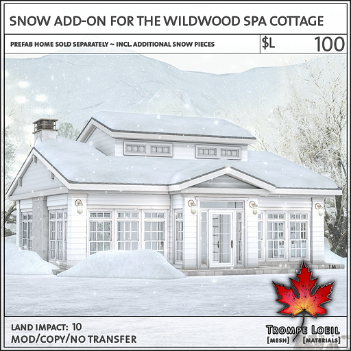 Trompe Loeil - Snow Add-On for the Wildwood Spa Cottage [mesh]