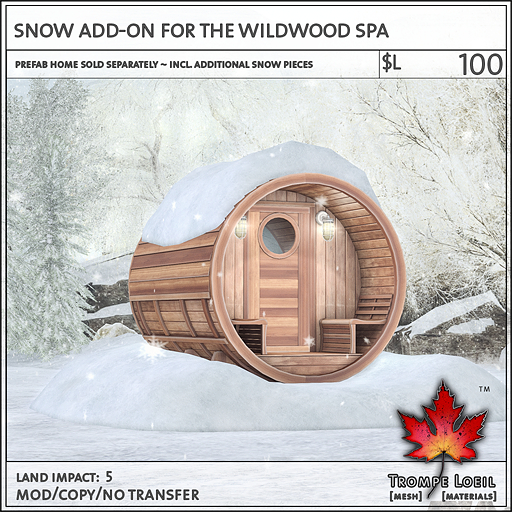 Trompe Loeil - Snow Add-On for the Wildwood Barrel Spa [mesh]