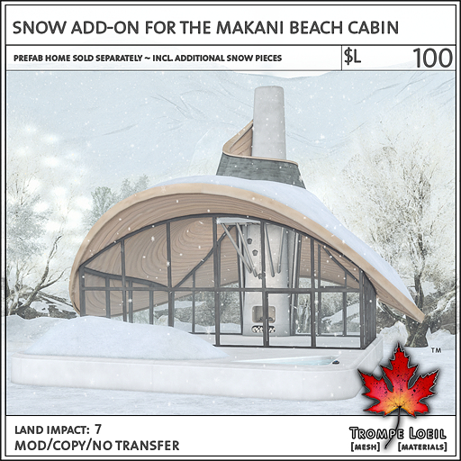 Trompe Loeil - Snow Add-On for the Makani Beach Cabin [mesh]