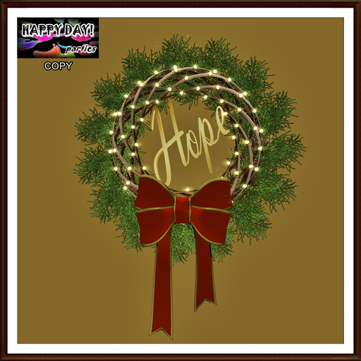Christmas - Hope with Tiny Lights Wreath