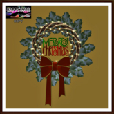 Christmas - Merry Christmas Holly Wreath