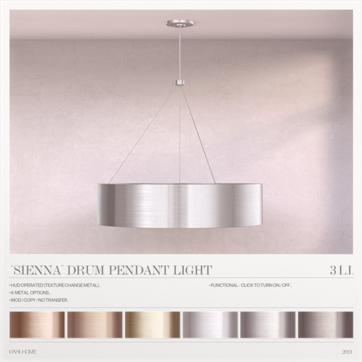 Onsu - "Sienna" Drum Pendant Light