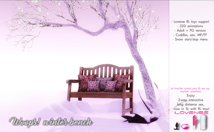 Woops! Winter bench with Lovense RL toys support