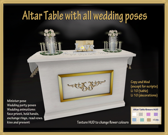 Victoria Garden Altar table w/ ceremony poses