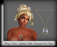 Birgit Mai's Golden Necklace & Emerald Cut Onyx (BOXED)