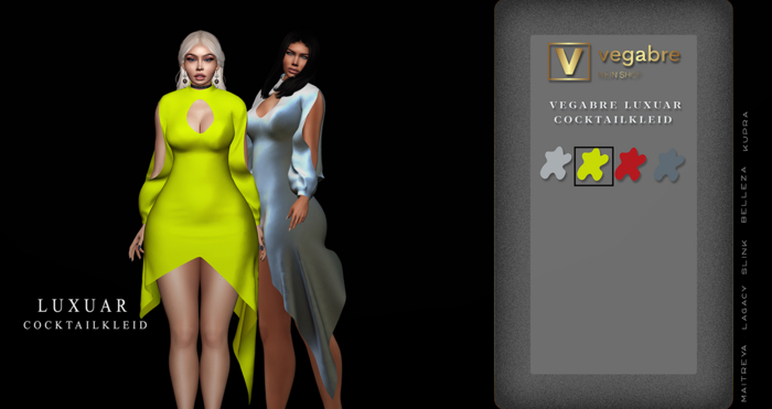 ::::VEGABRE Luxuar Cocktailkleid # YELLOW  .::::