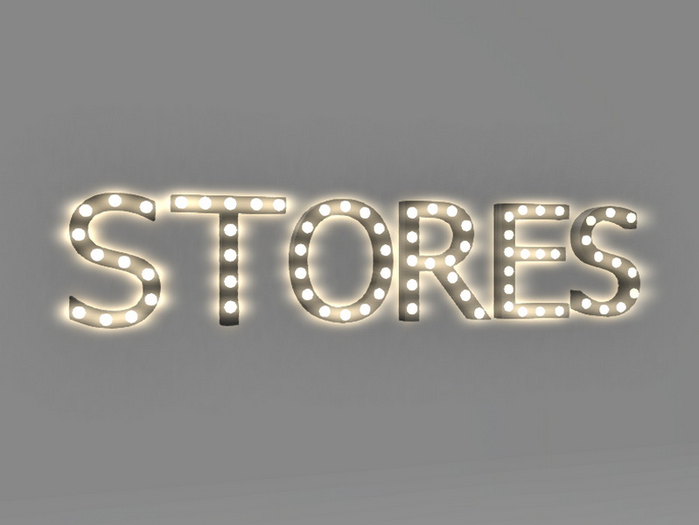 [Px] "STORES" Illuminated Light Bulbs Sign