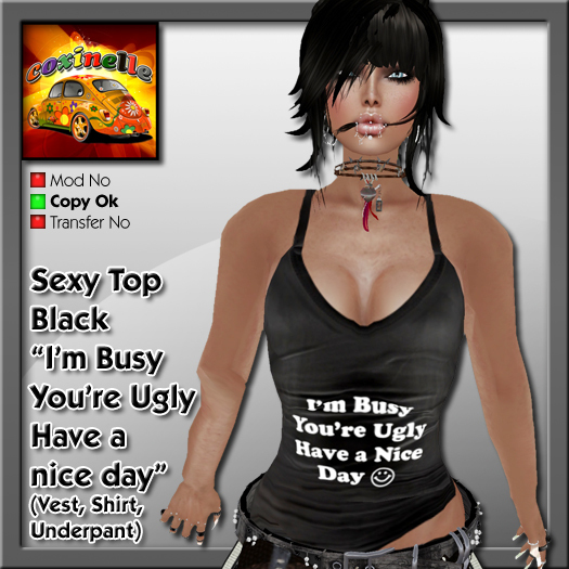 Coxi - Tank Top Black Busy Ugly