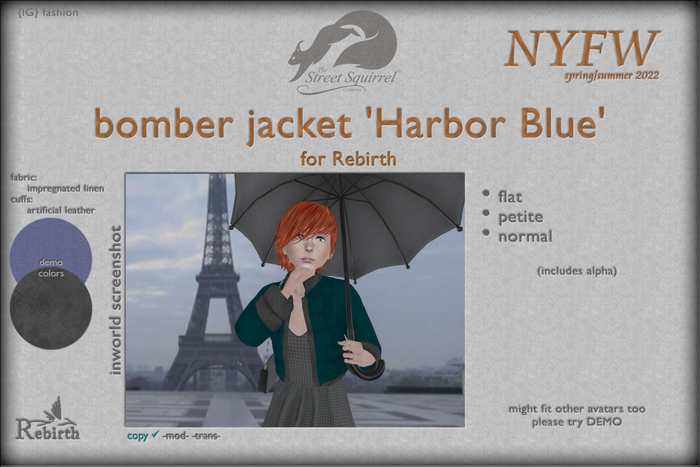 {IG} fashion Bomberjacket - harborblue - Rebirth [wear]