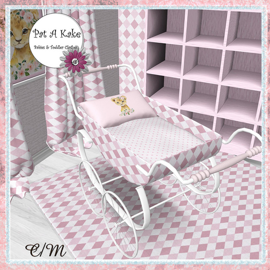 Pat A Kake Pink Slumber Diamond Tiger Carriage