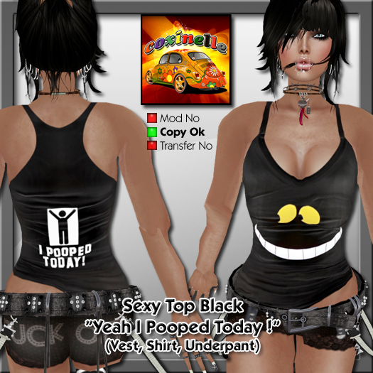 Coxi - Tank Top Black I Pooped today