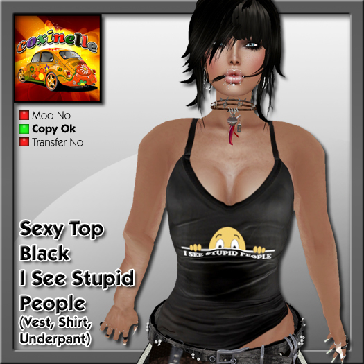 Coxi - Tank Top Black See STupid People