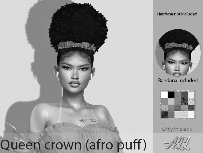 Queen crown (afro puff) [All Hair] DEMO
