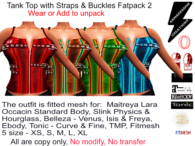 TANK TOP WITH STRAPS & BUCKLES FATPACK 2
